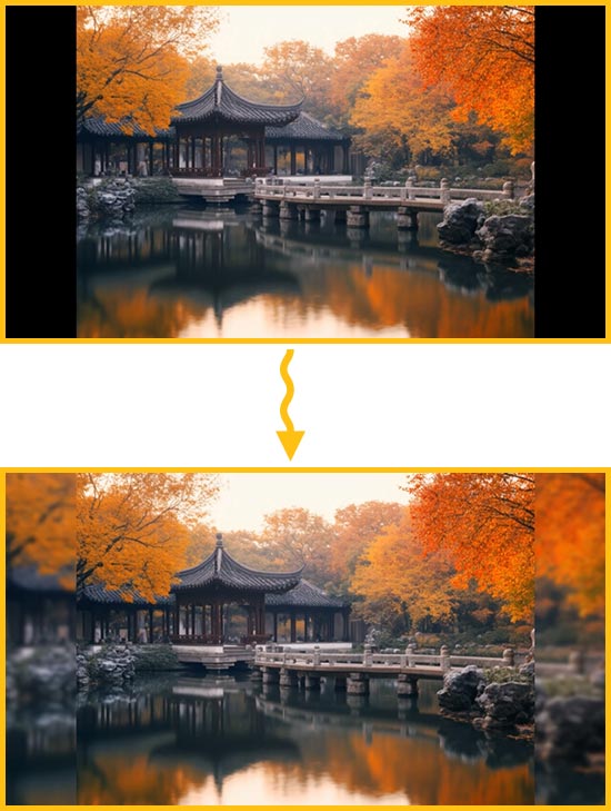 模糊背景填充效果